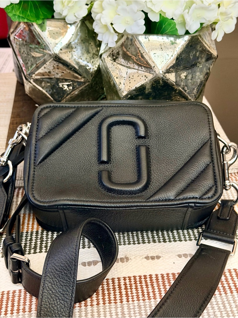 Marc Jacobs Black Quilted Snapshot Crossbody Camera Bag